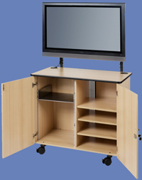 LCD-Display-Medienschrank offen
